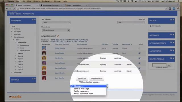 Using the Participant's list in Moodle 2 смотреть онлайн