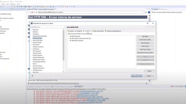 HTTP Status 500 - Servlet.init() For Servlet Dispatcher Threw Exception