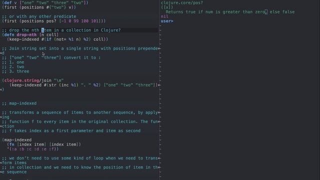 Clojure Functions: map-indexed and keep-indexed смотреть онлайн