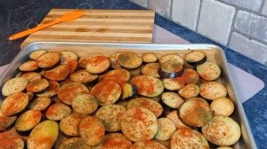 Баклажаны кружочками в запечённые в  духовке. ПП. Быстро.