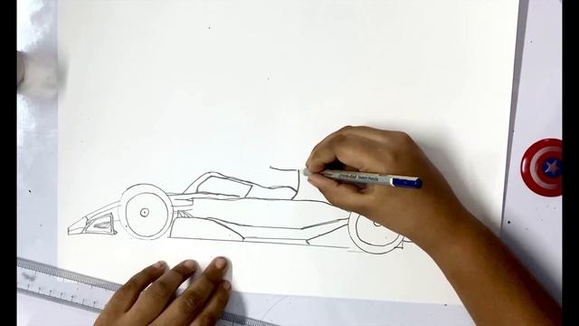 FERRARI FORMULA 1 RACE CAR DRAWING