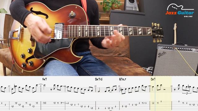 Blue Bossa - Melody and Jazz Guitar Improvisation (Tabs) смотреть онлайн