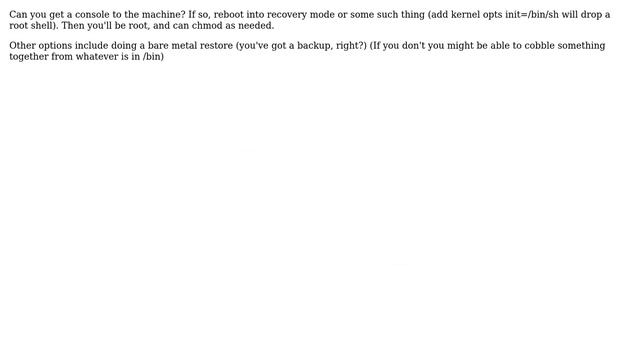 DevOps & SysAdmins: How do I restore access to sudo after chmod 750'ing /usr? (4 Solutions!!) смотреть онлайн
