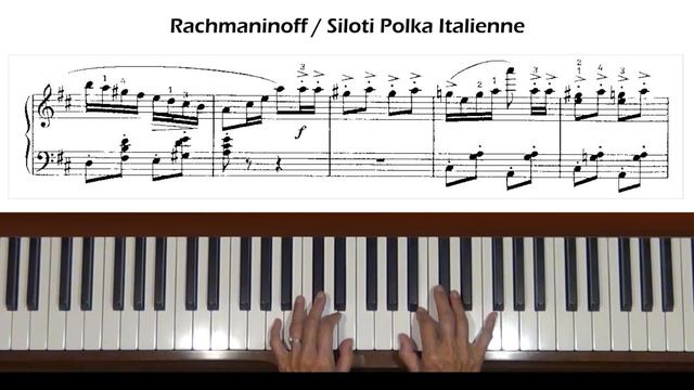 Rachmaninoff / Siloti Polka Italienne Piano Tutorial смотреть онлайн