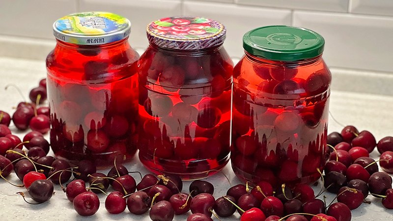 ??КОМПОТ из ЧЕРЕШНИ на зиму. Так готовила моя бабушка! Без варки и стерилизации ! Быстрый рецепт! смотреть онлайн