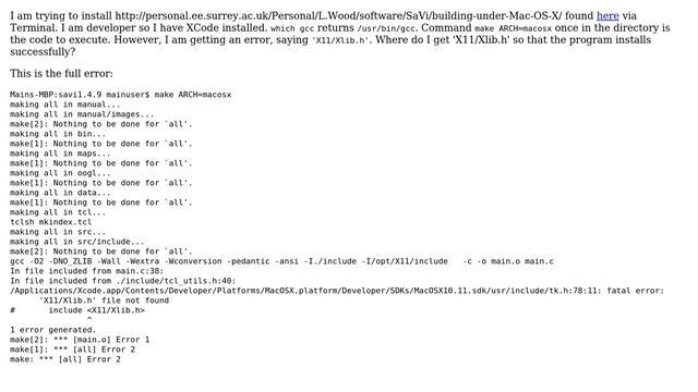 Apple: X11/Xlib.h file not found смотреть онлайн