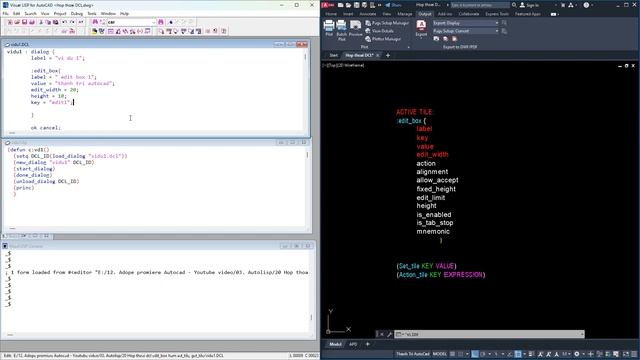 Lập trình autolisp hộp thoại dcl edit_box, set_tile, action_tile смотреть онлайн