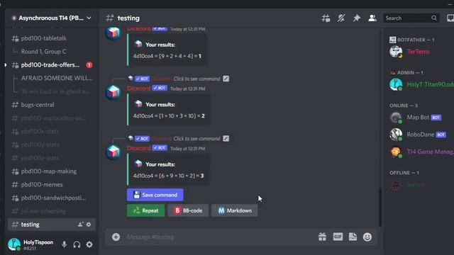 How to use the Dicecord dice roller - Async TI4 Discord Server смотреть онлайн