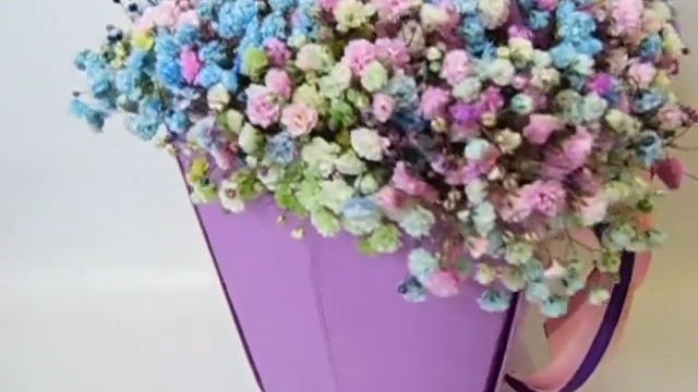 Радужная гипсофила в сумочке 22х22 смотреть онлайн