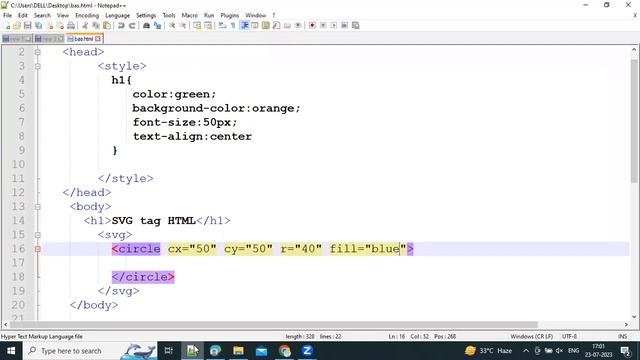 How to create circle using SVG tag in HTML смотреть онлайн