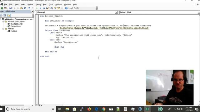 VBAString Tip 2: Excel VBA Msgbox Yes No смотреть онлайн