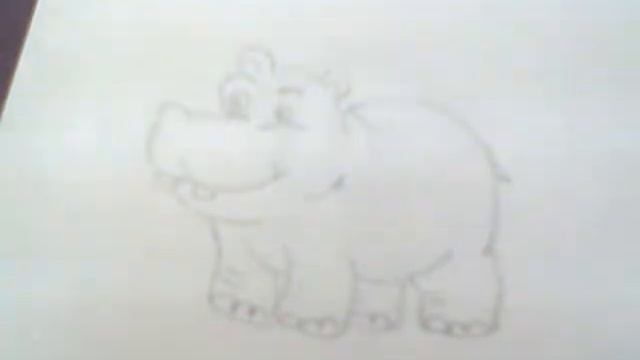 hippopotamus. How to draw a easy? (Бегемот. Как легко нарисовать?) смотреть онлайн