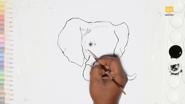 Elephant Face Drawing | How To Draw Elephant Head Drawing