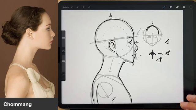 How to draw a Face (side view) / Tutorial for beginners / iPad drawing смотреть онлайн