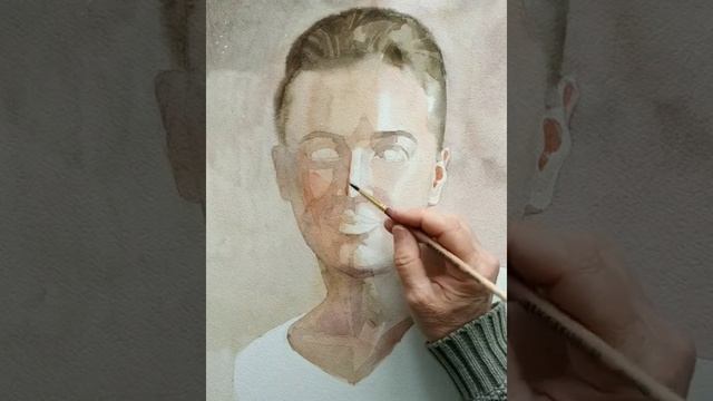 Рисуем портрет девушки акварелью. смотреть онлайн