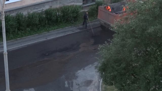 Ремонт дороги на улице Станционная, 9 августа 2016 года смотреть онлайн