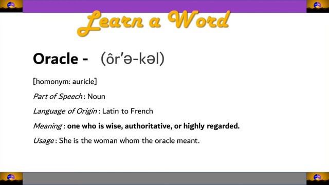 Learn a Word - Oracle /Pronunciation/Meaning/How to Pronounce/Definition/Etymology/Spelling/Origin смотреть онлайн