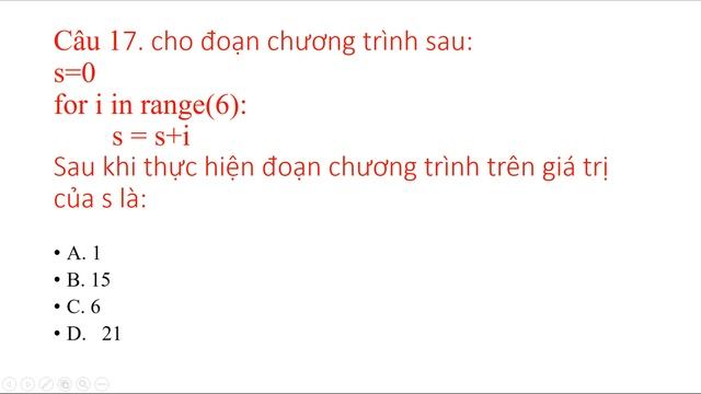 PyThon 30 câu hỏi trắc nghiệm phần Rẽ Nhánh Lặp List смотреть онлайн