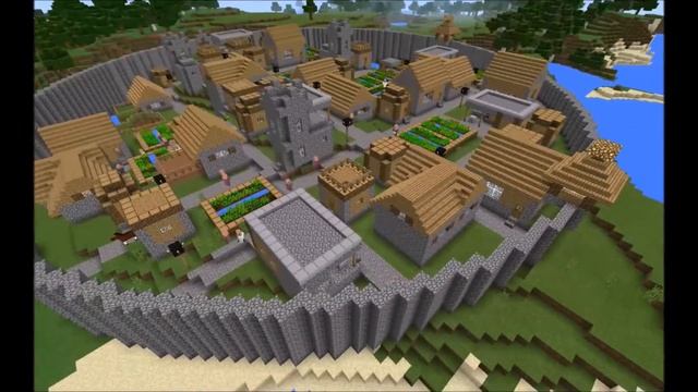 MCPE 1.8 - INSANE VILLAGER CITY WITH CITY WALL | 4 BLACKSMITHS | MINECRAFT PE MAP смотреть онлайн