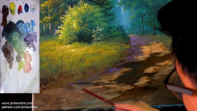 Acrylic Landscape Painting Tutorial / White Horse From The Forest / JMLisondra