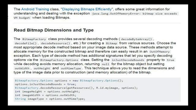Strange out of memory issue while loading an image to a Bitmap object смотреть онлайн