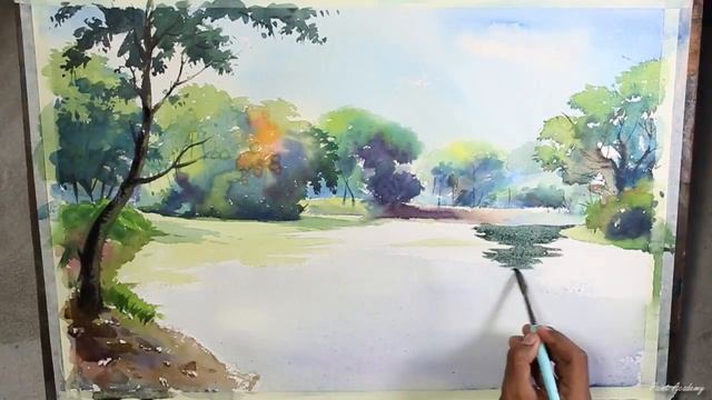 Watercolor Landscape Painting Speed Art Video
