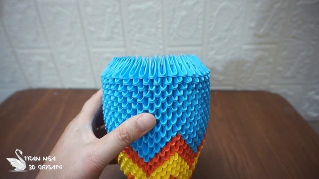 3d origami flower vase tutorial | Tutorial de florero de origami 3d смотреть онлайн