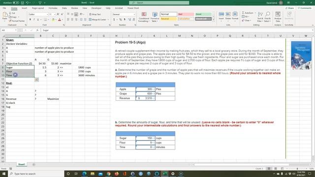 Linear Programming Word Problem Solved with Excel Solver смотреть онлайн