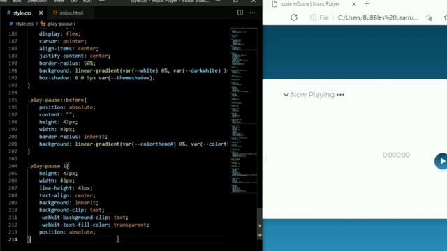Build a Music player with HTML5 CSS3 and JAVASCRIPT | web development | tutorials | #codeindoors смотреть онлайн
