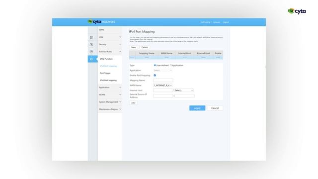 Πώς να ρυθμίσετε τις επιλογές Port Forwarding στο Cyta ΟΝΤ Huawei HG8245X6