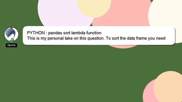 PYTHON : pandas sort lambda function смотреть онлайн