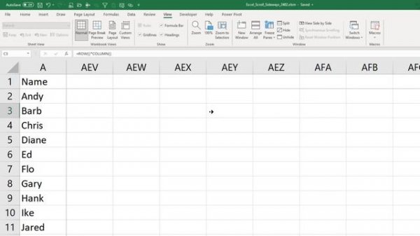 Excel Scroll Sideways New Feature - 2402