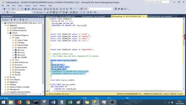 Truncate drop delete statements and creating primary key and foriegn key in SQL Server смотреть онлайн