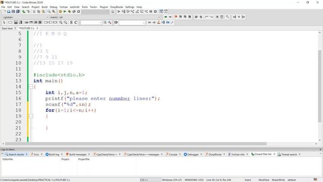 ALPHABET AND NUMBER MIXED PATTERN ODD WAY ||A 13 CEG 57911 IKMOQ PATTERN IN C PROGRAMMING. смотреть онлайн