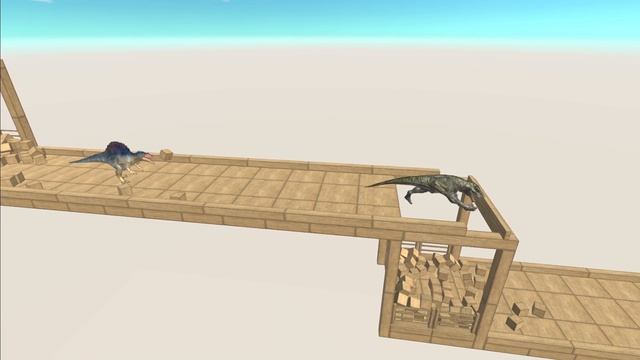 Dinosaur speed race. Downhill high jump course! | Animal Revolt Battle Simulator смотреть онлайн