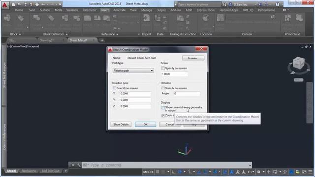 Attach Coordination Models to a Drawing Navisworks + AutoCAD смотреть онлайн