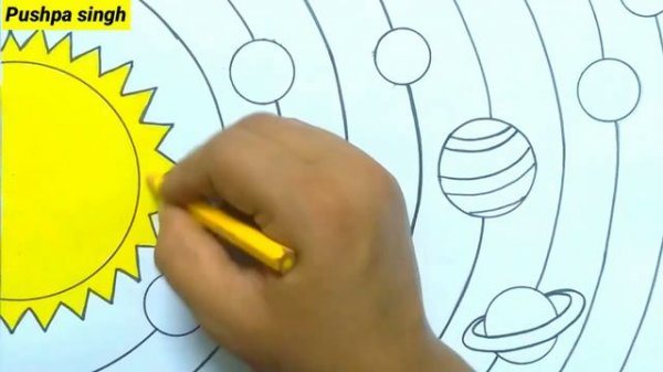 Solar System Drawing/ How to Draw Solar System/ Solar System Planets Drawing/ Solar System Easy Dra