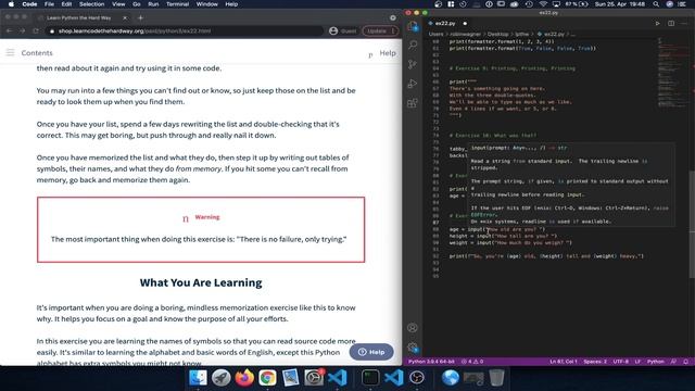 Learn Python 3 The Hard Way - Exercise 22: What do you know so far? смотреть онлайн