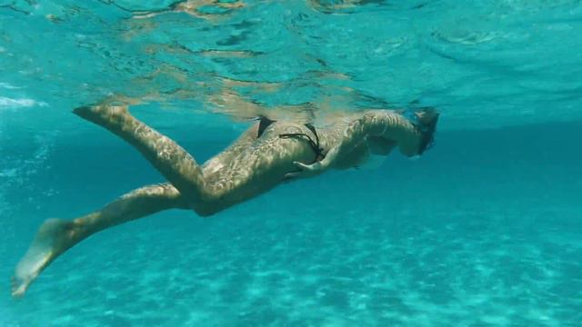 Snorkeling Girl And Freediving With Snorkel In The Ocean 4K | Jazz Music | Relax 30 Minutes