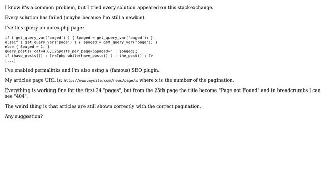 Wordpress: Custom pagination generates title 404 смотреть онлайн