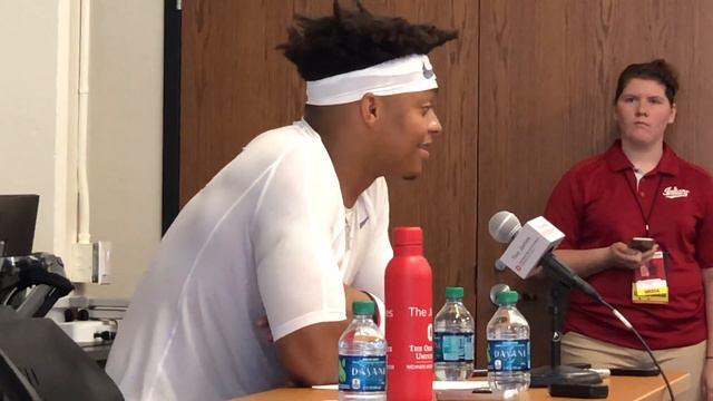 Justin Fields meets with reporters after Ohio State's 51-10 win over Indiana смотреть онлайн