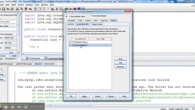 Java: Connect to Database: Modify Classpath смотреть онлайн