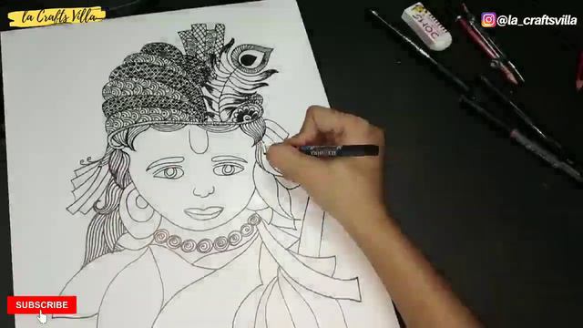 How to draw Krishna in Mandala style | step by step | Art 18 @LacraftsVilla смотреть онлайн