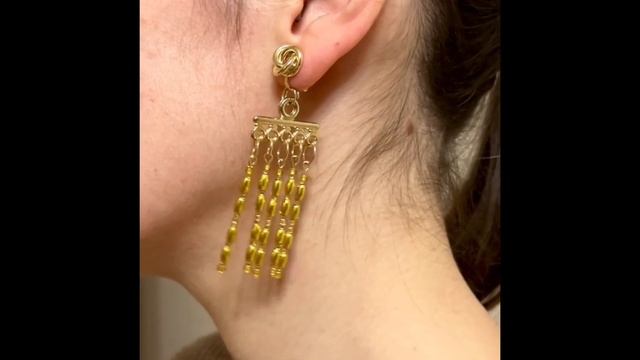 Клипсы в золоте ручной работы бисер/бусины: earrings gold handmade смотреть онлайн