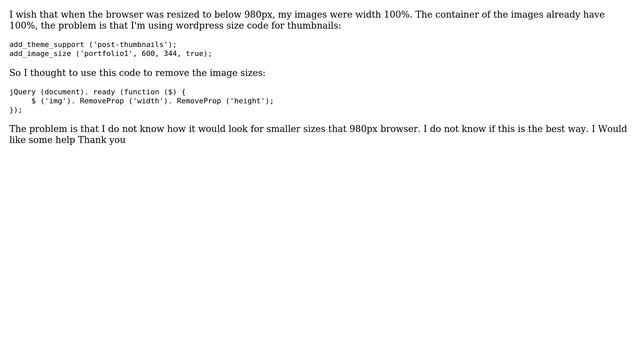 Wordpress: Thumbnail remove width & height function смотреть онлайн