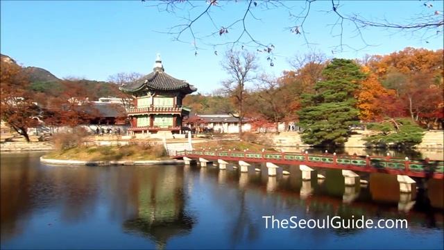 Hyangwonjeong Pavilion at Gyeongbokgung Palace in Seoul, South Korea смотреть онлайн