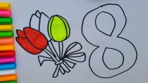 Как нарисовать открытку к 8 Марта.  Для детей.