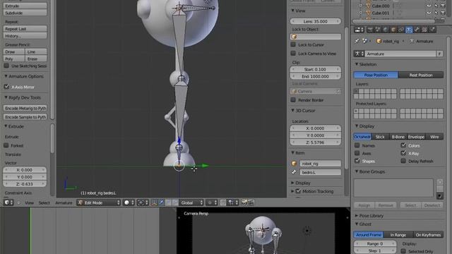 Создание робота, rig скелета, анимирование 3 урок смотреть онлайн