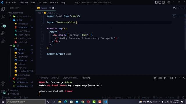 Adding Bootstrap | React Js Tutorial For Beginners | #18 смотреть онлайн