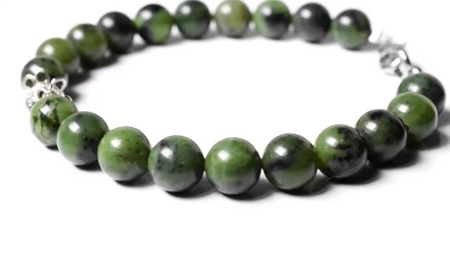 Нефрит Саянский, Ø8 мм., серебро, 544БРН смотреть онлайн